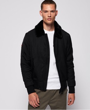 Superdry Edit Hercules Bomber Férfi Kabát Fekete | UFZCK3516